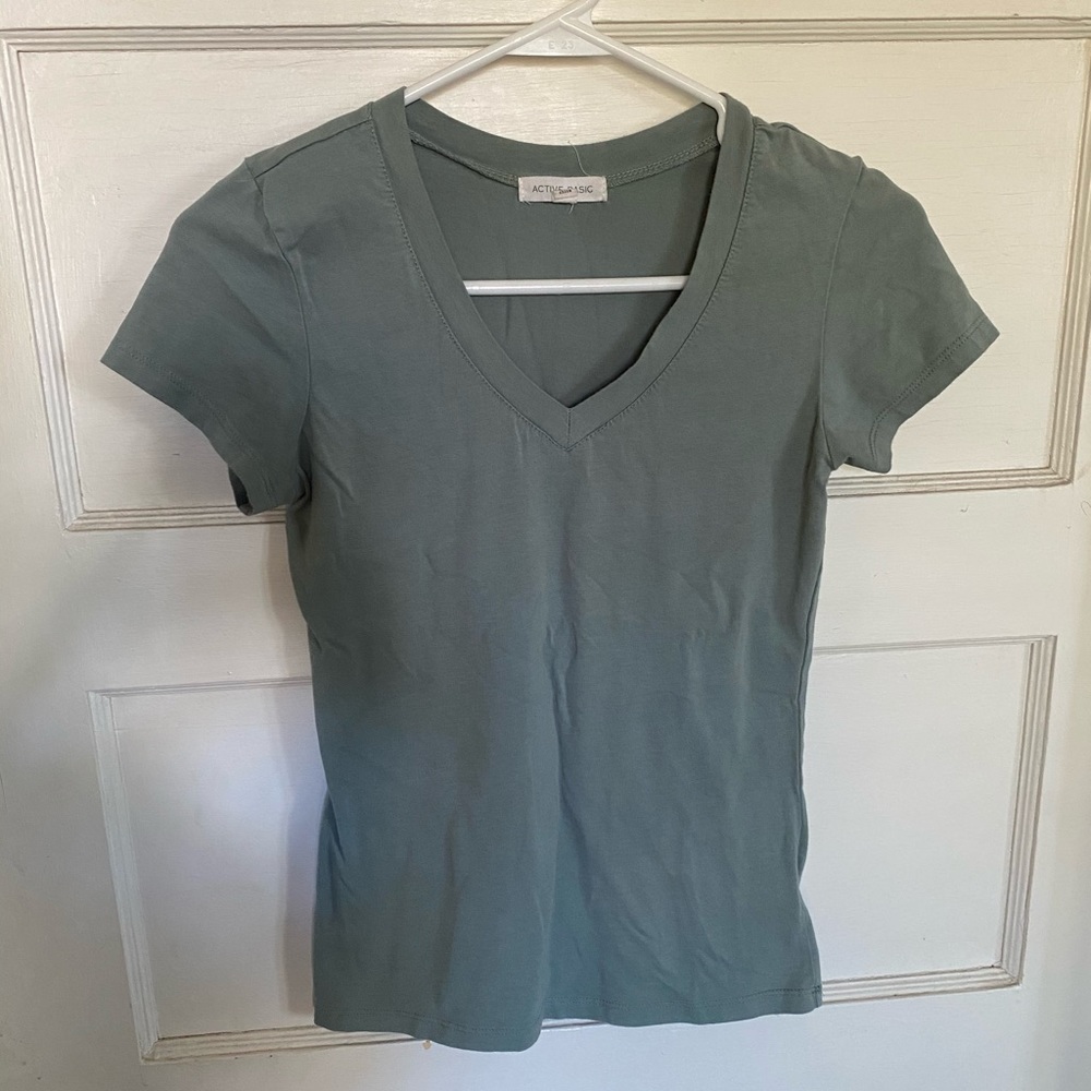 Seafoam Green V-Neck T-Shirt